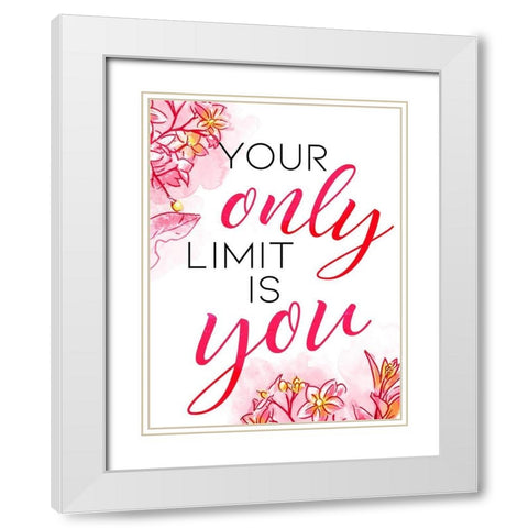 Only You White Modern Wood Framed Art Print with Double Matting by OnRei