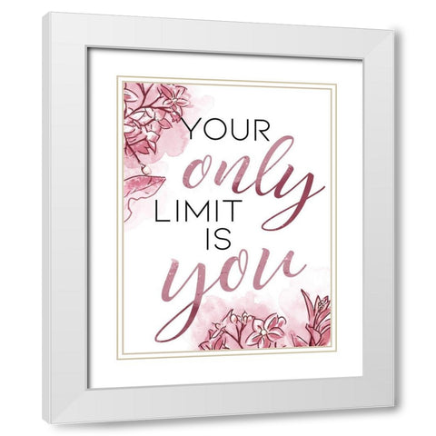 Only You Blush White Modern Wood Framed Art Print with Double Matting by OnRei