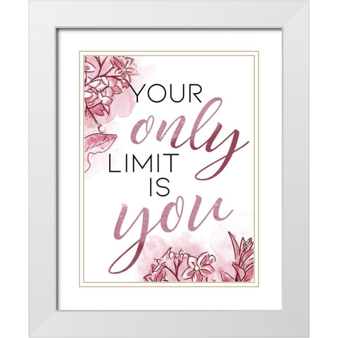 Only You Blush White Modern Wood Framed Art Print with Double Matting by OnRei