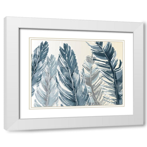 Group Of Feathers White Modern Wood Framed Art Print with Double Matting by OnRei