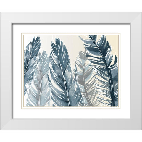 Group Of Feathers White Modern Wood Framed Art Print with Double Matting by OnRei