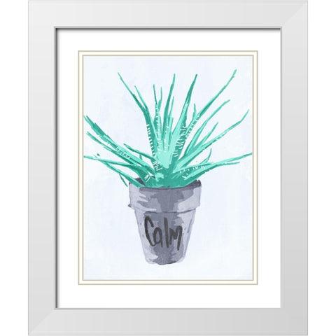 Calm Pot White Modern Wood Framed Art Print with Double Matting by OnRei