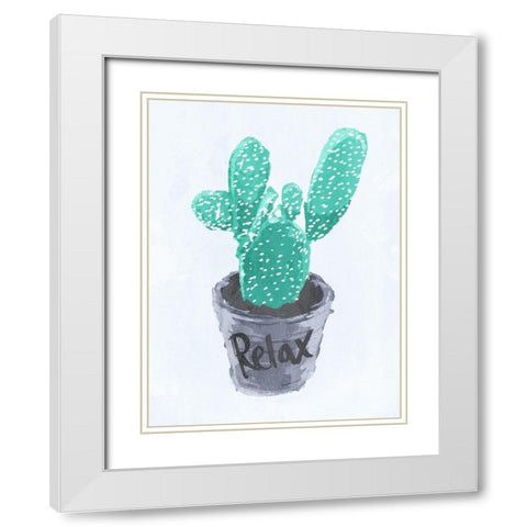 Relax Pot White Modern Wood Framed Art Print with Double Matting by OnRei