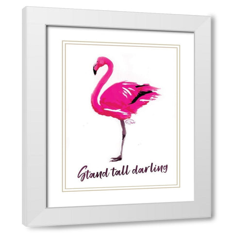 Stand Tall White Modern Wood Framed Art Print with Double Matting by OnRei