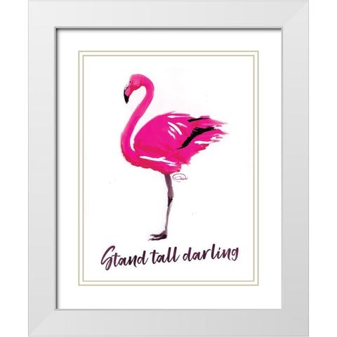 Stand Tall White Modern Wood Framed Art Print with Double Matting by OnRei