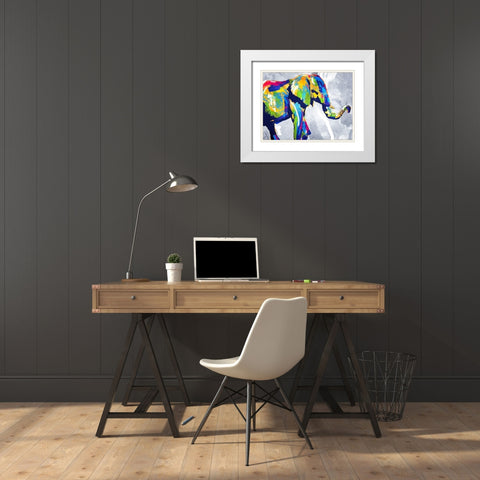 Colorphant White Modern Wood Framed Art Print with Double Matting by OnRei