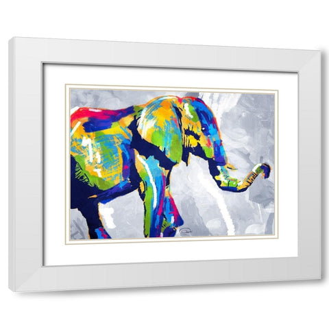 Colorphant White Modern Wood Framed Art Print with Double Matting by OnRei