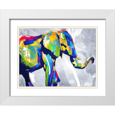 Colorphant White Modern Wood Framed Art Print with Double Matting by OnRei