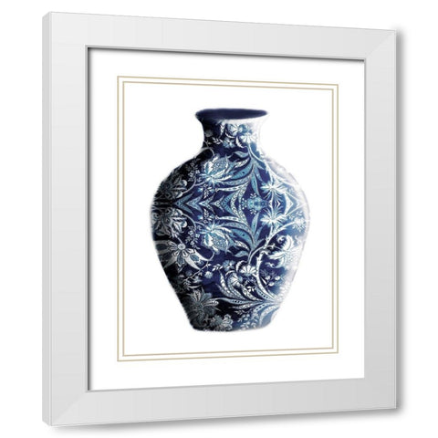 Clean Vase White Modern Wood Framed Art Print with Double Matting by OnRei