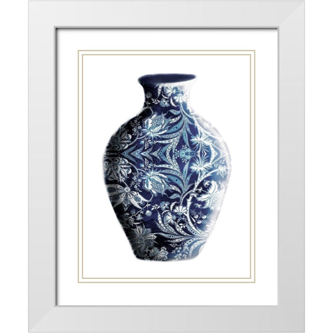 Clean Vase White Modern Wood Framed Art Print with Double Matting by OnRei