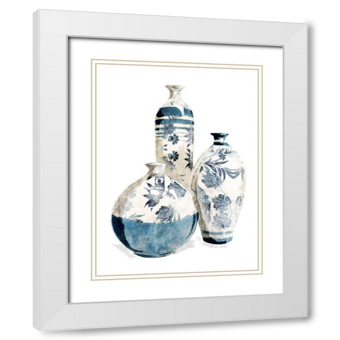 White China Vases White Modern Wood Framed Art Print with Double Matting by OnRei