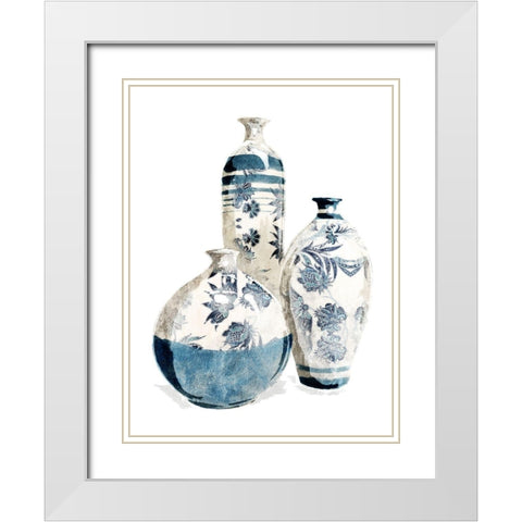 White China Vases White Modern Wood Framed Art Print with Double Matting by OnRei