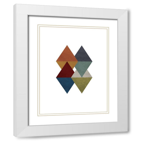 Triangle Overlay Fall White Modern Wood Framed Art Print with Double Matting by OnRei