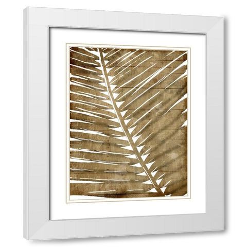 Brown Palms White Modern Wood Framed Art Print with Double Matting by OnRei