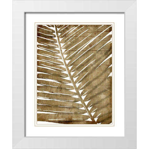 Brown Palms White Modern Wood Framed Art Print with Double Matting by OnRei