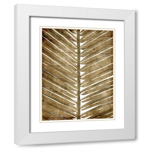 Brown Palms Mate White Modern Wood Framed Art Print with Double Matting by OnRei