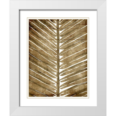 Brown Palms Mate White Modern Wood Framed Art Print with Double Matting by OnRei