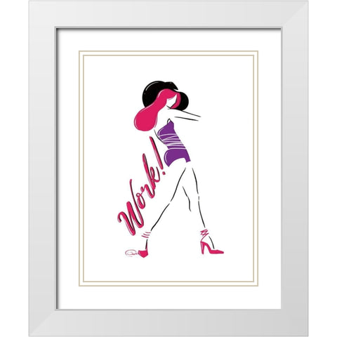 Sassy Work White Modern Wood Framed Art Print with Double Matting by OnRei