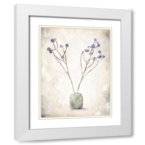 Secluded Plant White Modern Wood Framed Art Print with Double Matting by OnRei