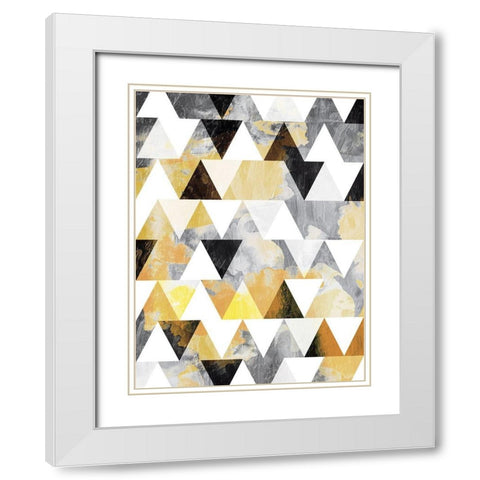 Fun Gold Teeth White Modern Wood Framed Art Print with Double Matting by OnRei