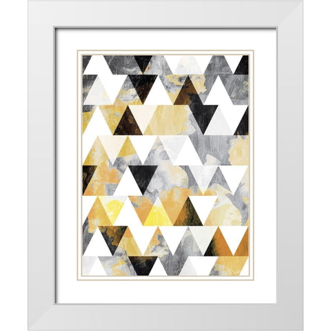 Fun Gold Teeth White Modern Wood Framed Art Print with Double Matting by OnRei