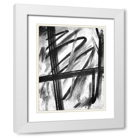 Feelings White Modern Wood Framed Art Print with Double Matting by OnRei