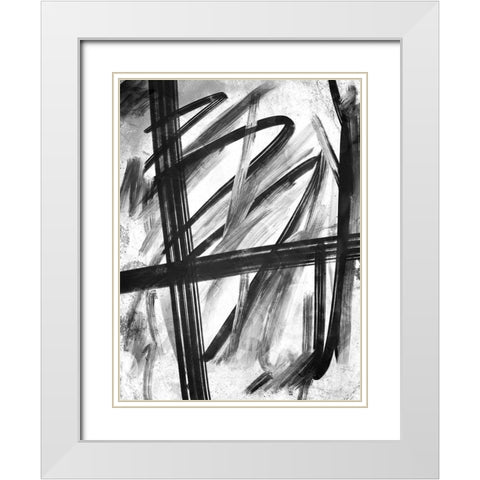 Feelings White Modern Wood Framed Art Print with Double Matting by OnRei