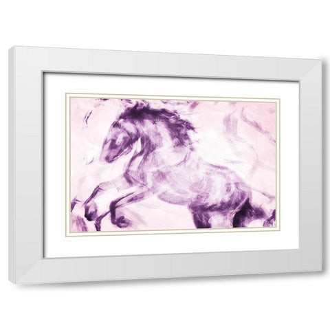 Horse Paint White Modern Wood Framed Art Print with Double Matting by OnRei