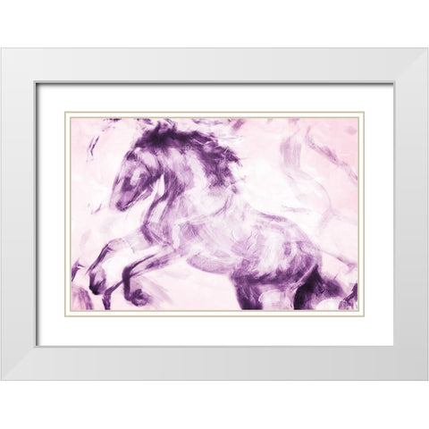 Horse Paint White Modern Wood Framed Art Print with Double Matting by OnRei