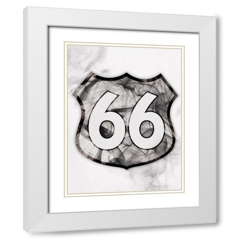 Smoke 66 White Modern Wood Framed Art Print with Double Matting by OnRei