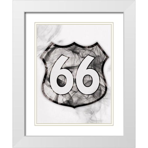 Smoke 66 White Modern Wood Framed Art Print with Double Matting by OnRei