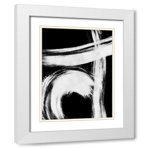 Reversed Strokes 1 White Modern Wood Framed Art Print with Double Matting by OnRei