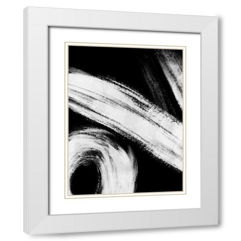 Reversed Strokes 2 White Modern Wood Framed Art Print with Double Matting by OnRei