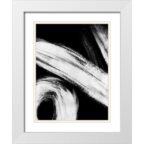 Reversed Strokes 2 White Modern Wood Framed Art Print with Double Matting by OnRei