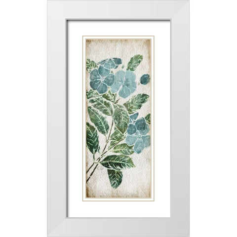 Calm Flowers White Modern Wood Framed Art Print with Double Matting by OnRei