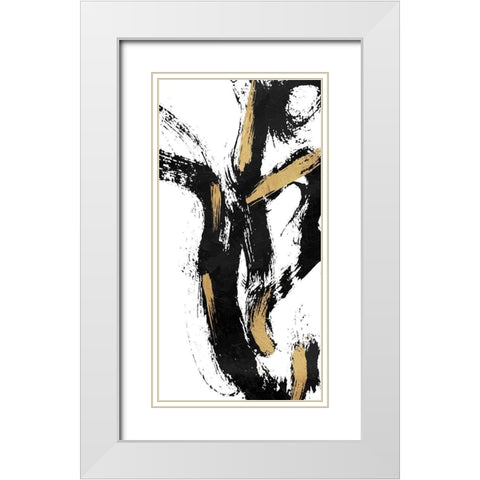 Waterfall White Modern Wood Framed Art Print with Double Matting by OnRei