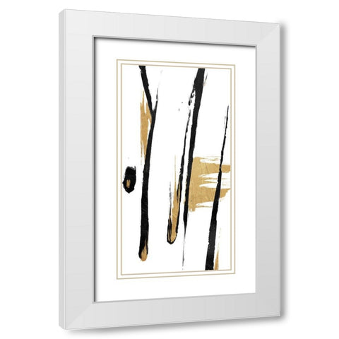 Falling Star White Modern Wood Framed Art Print with Double Matting by OnRei