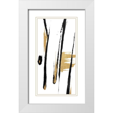 Falling Star White Modern Wood Framed Art Print with Double Matting by OnRei