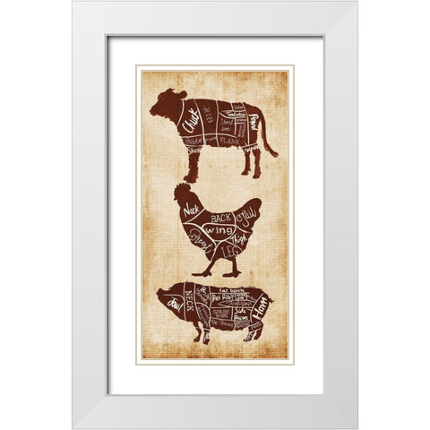 Farm Cuts White Modern Wood Framed Art Print with Double Matting by OnRei