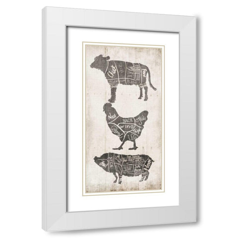 Farm Cuts Grey White Modern Wood Framed Art Print with Double Matting by OnRei