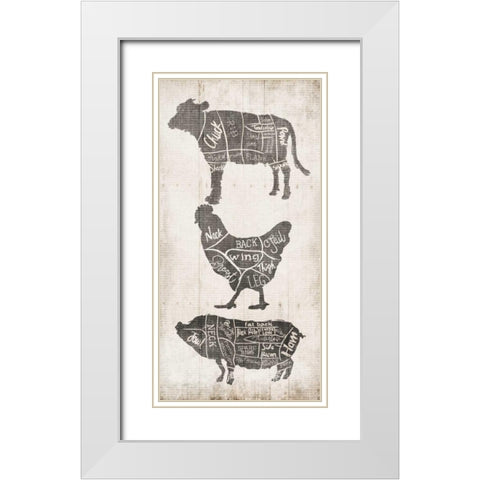 Farm Cuts Grey White Modern Wood Framed Art Print with Double Matting by OnRei