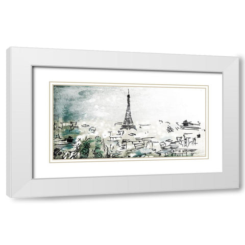 City Of Eiffel White Modern Wood Framed Art Print with Double Matting by OnRei