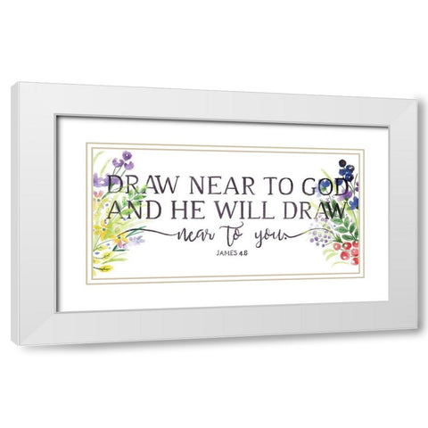 He Will Draw White Modern Wood Framed Art Print with Double Matting by OnRei