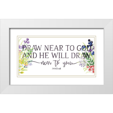 He Will Draw White Modern Wood Framed Art Print with Double Matting by OnRei