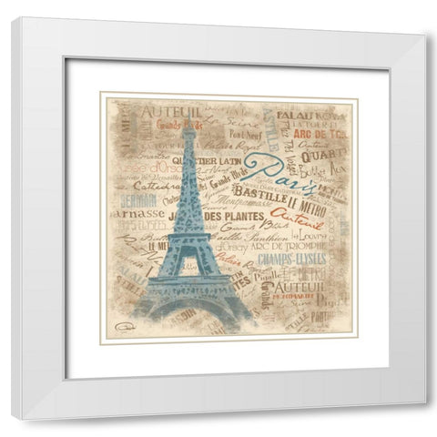 Paris SQ White Modern Wood Framed Art Print with Double Matting by OnRei