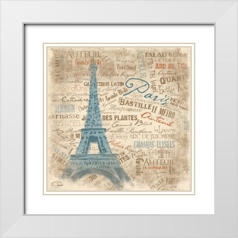 Paris SQ White Modern Wood Framed Art Print with Double Matting by OnRei