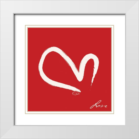 RADIANT LOVE White Modern Wood Framed Art Print with Double Matting by OnRei