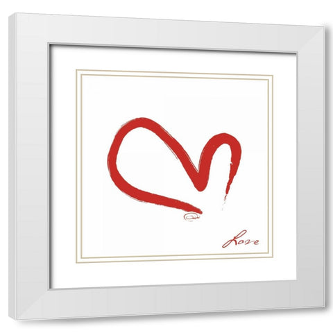 SIMPLE LOVE White Modern Wood Framed Art Print with Double Matting by OnRei