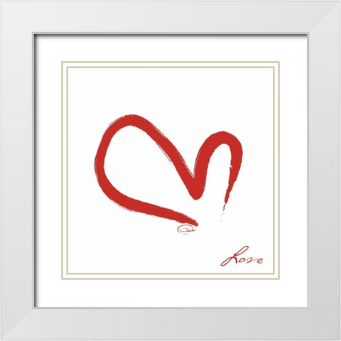 SIMPLE LOVE White Modern Wood Framed Art Print with Double Matting by OnRei