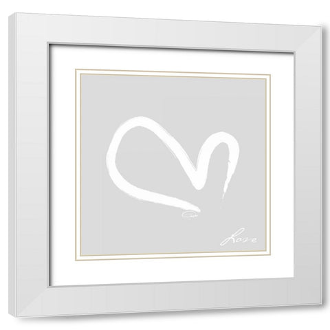 LET THERE BE LOVE White Modern Wood Framed Art Print with Double Matting by OnRei